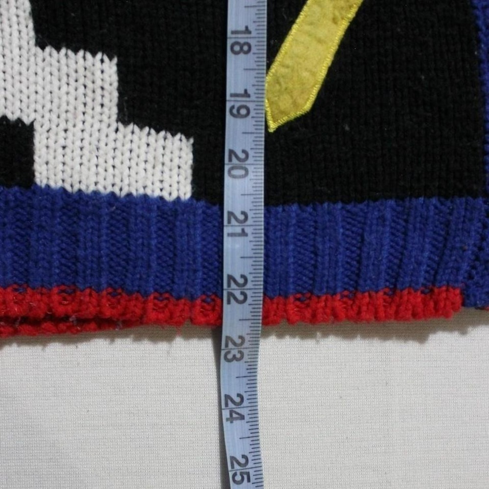 Womens Vintage 90s Artsy Quirky Boxy Fit Abstract Pattern Cardigan Sweater - Picture 6 of 7